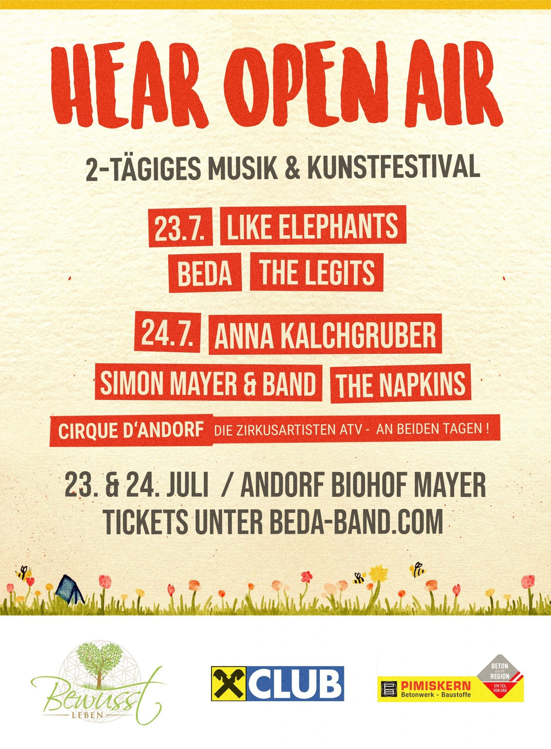 HEAR Open Air Andorf Line-Up